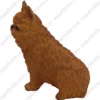 Red Brussels Griffon Dog figurine for memorial urn, side