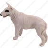 White Bull Terrier Dog figurine for memorial urn, side