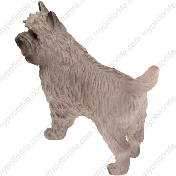 Gray Cairn Terrier Dog figurine for memorial urn, side