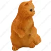 Red Persian cat figurine for memorial urn, side