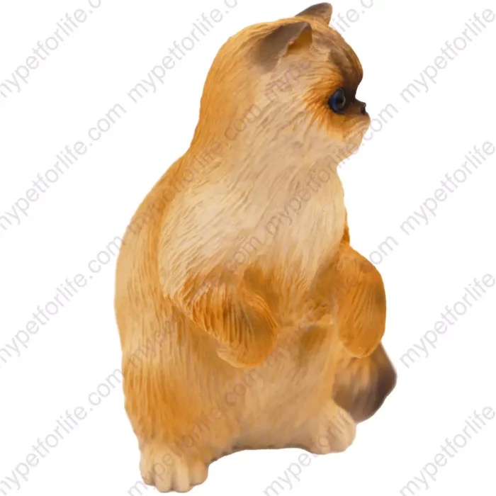 Ragdoll cat figurine for memorial urn, side