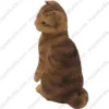 Brown Scottish Fold cat figurine for memorial urn, side