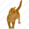 Standing Short Hair Red Tabby cat figurine for memorial urn, Side