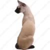 Sitting Siamese cat figurine for memorial urn, side