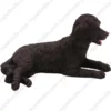 Black Labradoodle dog figurine for memorial urn, side