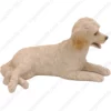 Cream Labradoodle dog figurine for memorial urn, side
