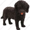 Black Cockapoo dog figurine for memorial urn, front