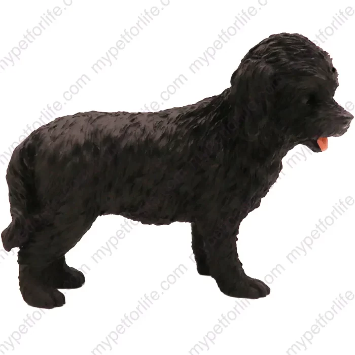 Black Cockapoo dog figurine for memorial urn, side