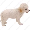 White Cockapoo dog figurine for memorial urn, side