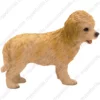Blond Cockapoo dog figurine for memorial urn, side