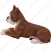 Brindle and white Boston Terrier dog figurine for memorial urn, side