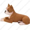 Laying ears up Boxer dog figurine for memorial urn, side