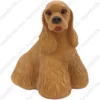 Sitting Buff Cocker Spaniel dog figurine for memorial urn, front