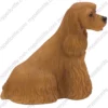 Sitting Buff Cocker Spaniel dog figurine for memorial urn, side