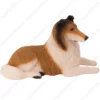 Laying Sable Collie dog figurine for memorial urn, side