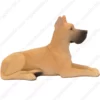 Laying Fawn Ears Up Great Dane dog figurine for memorial urn, side