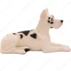 Laying Harlequin Ears Up Great Dane dog figurine for memorial urn, side