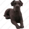 Laying Bronze Ears Down Great Dane dog figurine for memorial urn, front