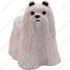 White Maltese dog figurine for memorial urn, front