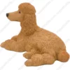 Laying Apricot Poodle dog figurine for memorial urn, side