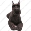Laying ears up Bronze Schnauzer dog figurine for memorial urn, front