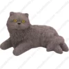 Laying gray Persian cat figurine for memorial urn, front