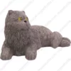 Laying gray Persian cat figurine for memorial urn, side