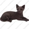 Laying bronze Siamese cat figurine for memorial urn, front