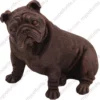 Sitting bronze Bulldog dog figurine for memorial urn, front