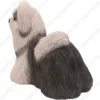 Standing gray & white Shih Tzu dog figurine for memorial urn, side