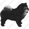 Blue Chow Chow dog figurine for memorial urn, side