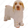 Clumber Spaniel dog figurine for memorial urn, front