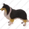 Black & White Collie dog figurine for memorial urn, side