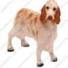 Orange Belton English Setter dog figurine for memorial urn, front