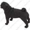 Black Pug dog figurine for memorial urn, side