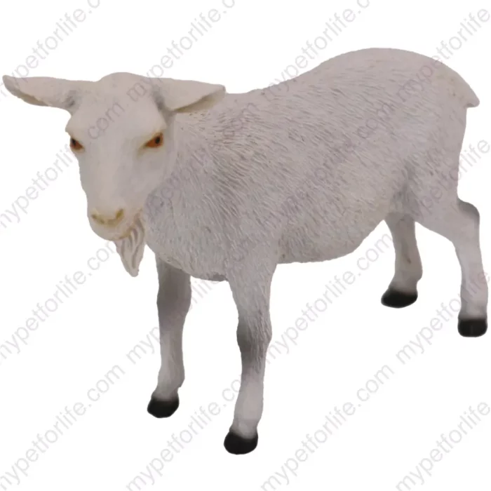 White Goat figurine for memorial urn, front