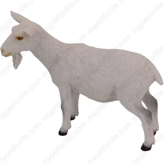 White Goat figurine for memorial urn, side