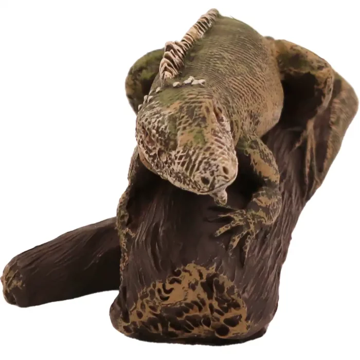 Iguana figurine for memorial urn, front