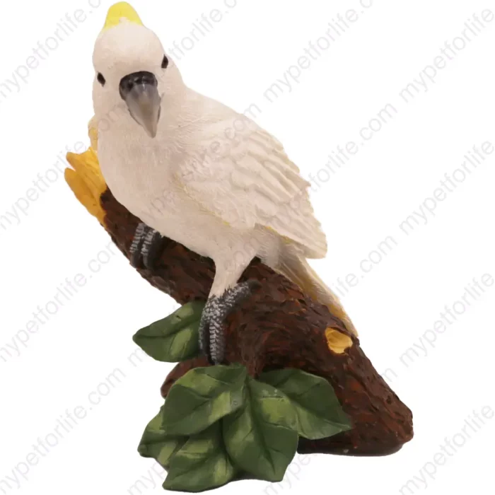 Cockatoo Parrot figurine for memorial urn, front