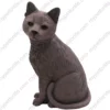 Gray sitting cat figurine