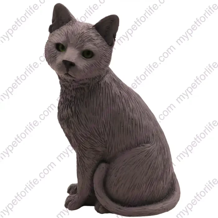 Gray sitting cat figurine