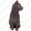 Gray sitting cat figurine, side