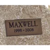 Engraved nameplate for limestone rock urn in medium size