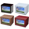 Wood photo pet cremation urn for dog or cat, with rainbow bridge poem, engraving available, 4 finishes