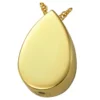 Slide Teardrop cremation pendant, yellow gold