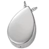 Slide Teardrop cremation pendant, sterling silver, stainless steel or platinum