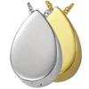 Slide Teardrop cremation pendant, silver and gold