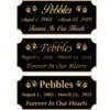 Acrylic memorial nameplate, black finish, gold text, all font styles