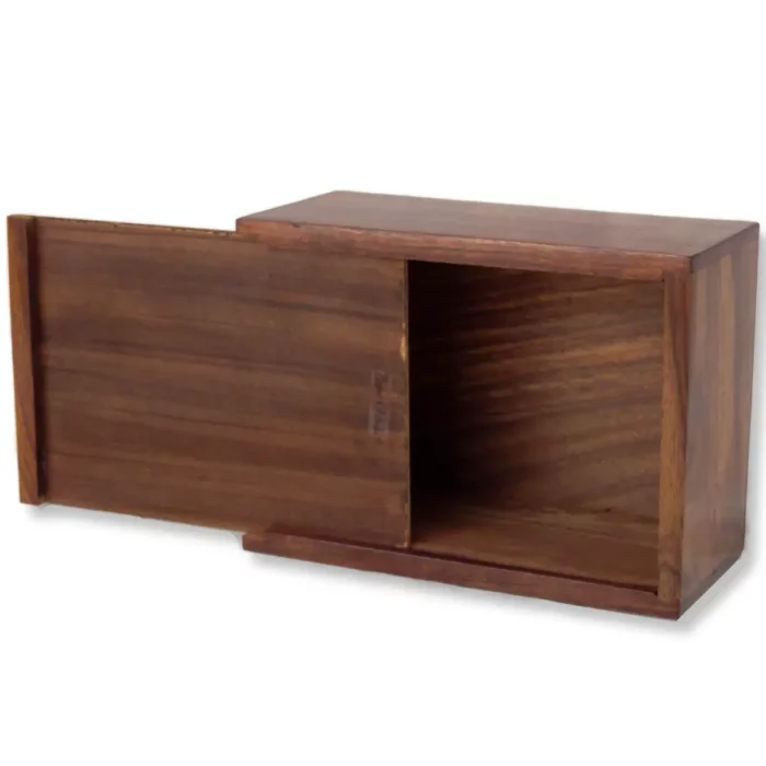 Hand-carved circle of life rosewood pet cremation urn, back opening