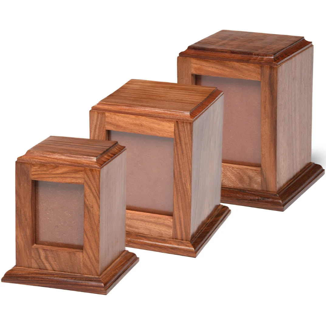 Rosewood photo pet cremation urn, 3 sizes